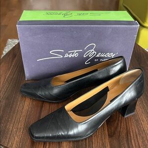 Sesto Meucci Black Leather Heels